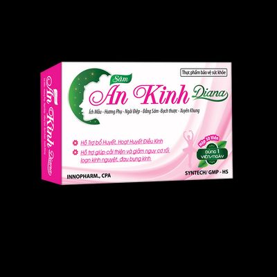 Viên uống hỗ trợ hoạt huyết, điều kinh Sâm An Kinh Diana hộp 3 vỉ x 10 viên