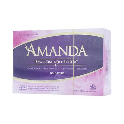 Viên uống tăng cường nội tiết tố nữ Amanda hộp 3 vỉ x 10 viên