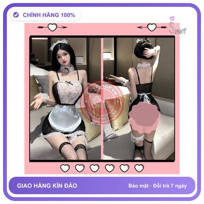 Đồ Cosplay Nữ Học Sinh Hầu Gái Gợi Cảm N776 chính hãng - phối ren, freesize, set đầy đủ phụ kiện - giao hàng che tên kín đáo
