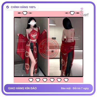 Đồ Cosplay Cổ Trang Trung Hoa Họa Tiết Hoa chính hãng - freesize, set đầy đủ phụ kiện, chất vải mềm mát - giao hàng che tên kín đáo