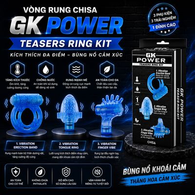 Vòng Rung Chisa GK Power Teasers Ring Kit chính hãng - chống nước, chất liệu an toàn cho da, dễ vệ sinh - giao hàng che tên kín đáo