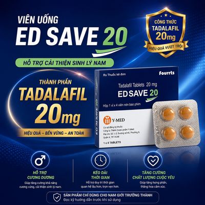 Viên Uống Cương Dương, Tăng Cường Sinh Lý Edsave 20 chính hãng - hỗ trợ tăng cường sinh lý, hàng chuẩn nguồn gốc rõ ràng, dùng đều đặn mỗi ngày - giao hàng che tên kín đáo