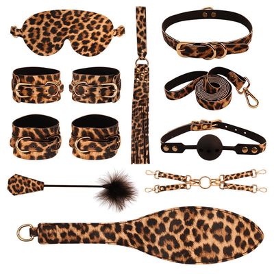Bộ Dụng Cụ Leopard Set 10 Món BDSM chính hãng - chất liệu an toàn cho da, dễ vệ sinh, êm ái khi dùng - giao hàng che tên kín đáo