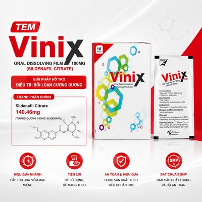 Tem Ngậm Cương Dương, Tăng Cường Sinh Lý Vinix 100mg chính hãng - chất liệu an toàn cho da, dễ vệ sinh, êm ái khi dùng - giao hàng che tên kín đáo