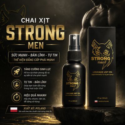Chai Xịt Kéo Dài Thời Gian Strong Men 13% chính hãng - thấm nhanh không nhờn rít, dùng trước khi quan hệ, nhỏ gọn dễ mang theo - giao hàng che tên kín đáo