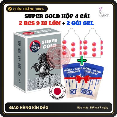 (Che Tên) Bao Cao Su 9 Bi Super Gold Hộp 2 Cái 324193 Cao Cấp Bảo Đảm