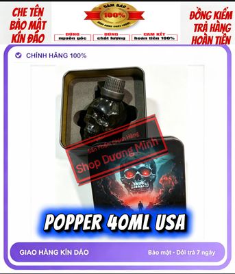 ( Hàng Chính Hãng USA) Popper Đầu Lâu 40ml, Dòng Siêu Mạnh Phê Lâu, Cho Ng Lờn, Rất Mạnh