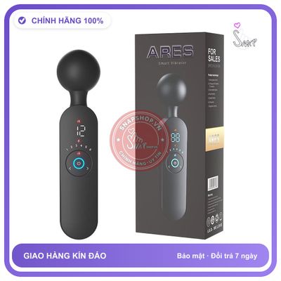 Máy Rung Ares Smart Vibrator Làm Ấm 42°C, Màn chính hãng - 12 chế độ rung, có sưởi ấm, silicone y tế - giao hàng che tên kín đáo