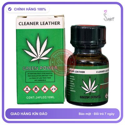 Popper Green Power Cleaner Leather 10ml chính hãng - chai 10ml, hương dịu không nồng, hàng chuẩn nhập khẩu - giao hàng che tên kín đáo