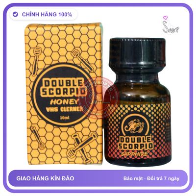 Popper Double Scorpio Saphire Honey VHS Cleaner 10ml chính hãng - chai 10ml, hàng chuẩn nhập khẩu, nắp kín không bay hơi - giao hàng che tên kín đáo