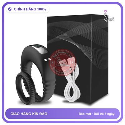 Vòng Đeo Dương Vật Kép Silicone Co Giãn 10 Chế Độ Rung chính hãng - sạc từ tính, chống nước, silicone mềm mại - giao hàng che tên kín đáo