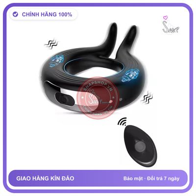 Vòng Rung Đôi Kích Thích Âm Vật 10 Chế chính hãng - 10 chế độ rung, sạc từ tính, điều khiển từ xa - giao hàng che tên kín đáo