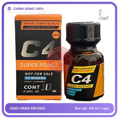 Chai Hít Tăng Khoái Cảm Popper C4 Black Orange – Chai 10ml chính hãng - hương dịu không nồng, hàng chuẩn nhập khẩu, nắp kín không bay hơi - giao hàng che tên kín đáo