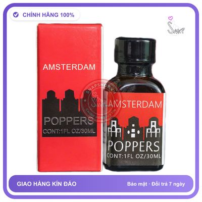 Chai Hít Tăng Kích Thích Popper Amsterdam Chính Hãng Chai 30ml - hương dịu không nồng, hàng chuẩn nhập khẩu, nắp kín không bay hơi - giao hàng che tên kín đáo