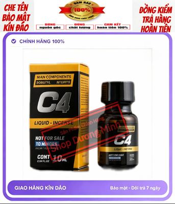 (Sale Giá Sốc) Hàng Chính Hãng Nhập Khẩu, Popper C4 10ml, Công Thức Mới Siêu Mạnh, Rất Phê 