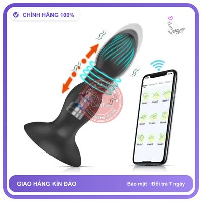Plug rung nhấp chuyển động đẩy tới và lui GS463 Máy Massage Tuyến Tiền Liệt GS463 Máy Massage Tuyến Tiền Liệt Điều Khiển App Bluetooth chính hãng - 3 tốc độ rung, sạc usb, điều khiển qua app