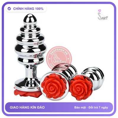 Phích Hậu Môn Inox Xoắn Đế Hoa Anal Plug Kim Loại Kích Thích Điểm P Cho Nam chính hãng - silicone mềm mại, chất liệu an toàn cho da, dễ vệ sinh - giao hàng che tên kín đáo