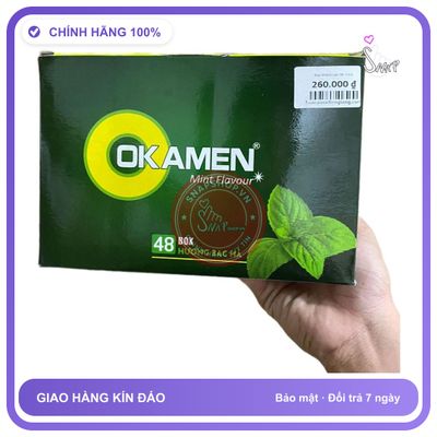 Bao Cao Su Gia Đình Okamen Mint Flavour - Hương Bạc Hà chính hãng - có hương thơm, ôm sát cảm giác thật, chất liệu latex an toàn - giao hàng che tên kín đáo