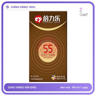 Bao Cao Su HBM 55mm Large, Size Lớn chính hãng - siêu mỏng, hộp 10 cái, có hương thơm - giao hàng che tên kín đáo