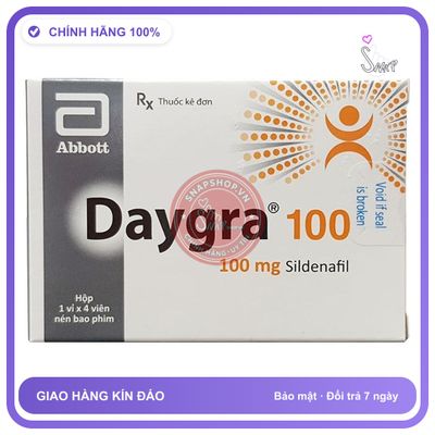 Viên Uống Cường Dương Daygra 100mg (Hộp 4 viên) chính hãng - hàng chuẩn nguồn gốc rõ ràng, dùng đều đặn mỗi ngày, đóng gói kín đáo - giao hàng che tên kín đáo