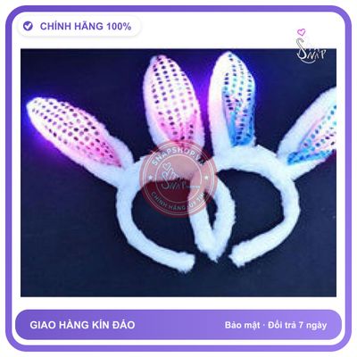 Tai Thỏ Có Đèn Chớp chính hãng - chất vải mềm mát, đường may tỉ mỉ, tôn dáng quyến rũ - giao hàng che tên kín đáo