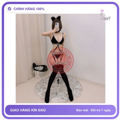 Set Đồ Lót Hình Beo Kèm Vớ chính hãng - ôm body tôn dáng, set đầy đủ phụ kiện, chất vải mềm mát - giao hàng che tên kín đáo