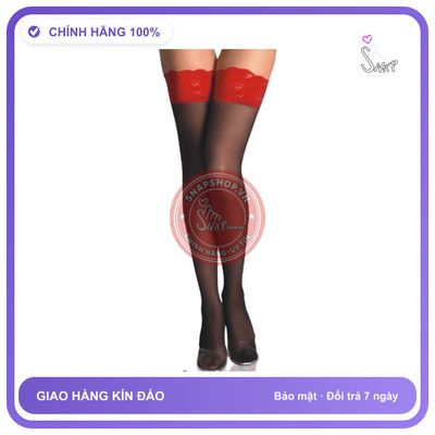 Vớ Đùi Trơn Đen Ren Đỏ Ren Đen Beileisi Cao Cấp chính hãng - phối ren, co giãn thoải mái, chất vải mềm mát - giao hàng che tên kín đáo