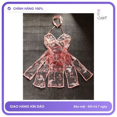 Váy Cosplay Sườn Xám Thêu Cành Hoa Đồ Ngủ Quyến Rũ chính hãng - chất vải mềm mát, đường may tỉ mỉ, tôn dáng quyến rũ - giao hàng che tên kín đáo