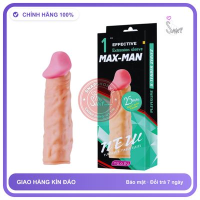 Bao Cao Su Đôn Dên Max Man Tăng Kích Thước 2.5cm chính hãng - ôm sát cảm giác thật, chất liệu latex an toàn, hàng nhập khẩu - giao hàng che tên kín đáo