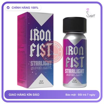 Poppers Iron Fist Starlight 24ml Super Amyl Nitrite Formula chính hãng - chai 24ml, hương dịu không nồng, hàng chuẩn nhập khẩu - giao hàng che tên kín đáo