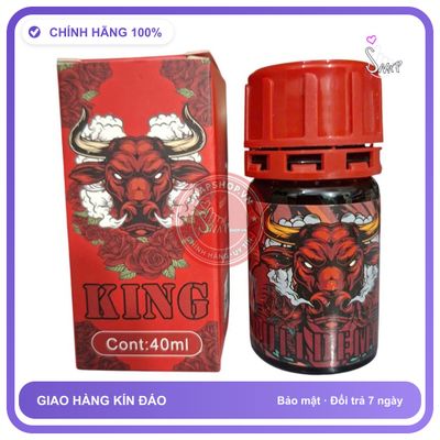 Popper King Đầu Trâu Đỏ 40ml – Chính Hãng - chai 40ml, hương dịu không nồng, dòng mạnh - giao hàng che tên kín đáo
