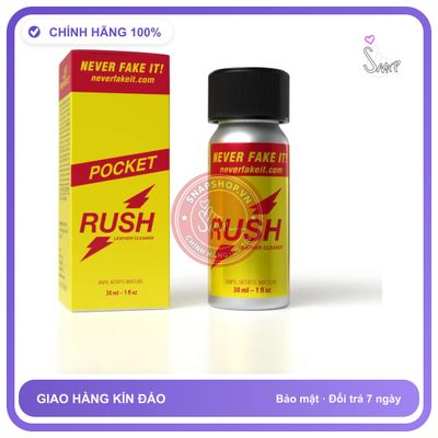 Popper Pocket Rush 24ml chính hãng - chai 24ml, hương dịu không nồng, hàng chuẩn nhập khẩu - giao hàng che tên kín đáo