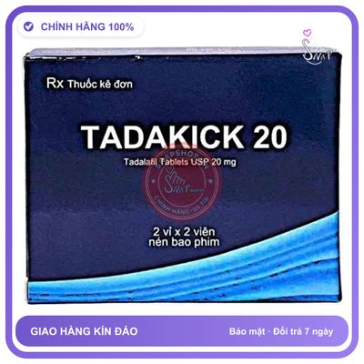 Thuốc Cường Dương Tadakick 20 (Tadalafil 20mg) - Vỉ 4 Viên chính hãng - chất liệu an toàn cho da, dễ vệ sinh, êm ái khi dùng - giao hàng che tên kín đáo