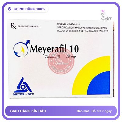Thuốc Cường Dương Meyerafil 10 Tadalafil 10mg - Vỉ 4 Viên chính hãng - chất liệu an toàn cho da, dễ vệ sinh, êm ái khi dùng - giao hàng che tên kín đáo