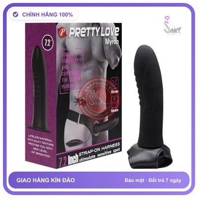Dương Vật Giả Đeo Hông Pretty Love Myron Rỗng chính hãng - silicone y tế, chất liệu an toàn cho da, dễ vệ sinh - giao hàng che tên kín đáo