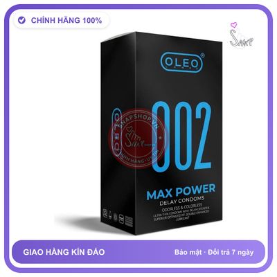 Bao Cao Su Oleo 0.02 Max Power Kéo Dài Hộp 10 Cái chính hãng - siêu mỏng 0.02mm, siêu mỏng, nhiều gel bôi trơn - giao hàng che tên kín đáo