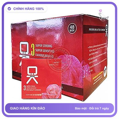 Bao Cao Su Ok Hương Hoa Hồng Hộp Lớn chính hãng - có hương thơm, ôm sát cảm giác thật, chất liệu latex an toàn - giao hàng che tên kín đáo