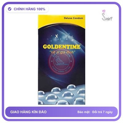 Bao Cao Su Gai Goldentime Hộp 10 cái chính hãng - siêu mỏng, có gai nổi, nhiều gel bôi trơn - giao hàng che tên kín đáo