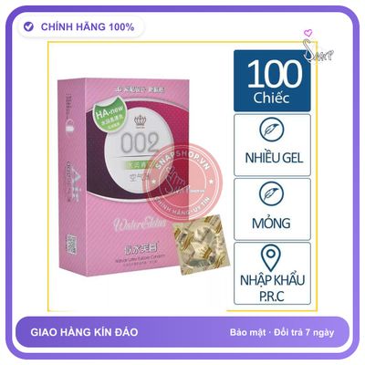 Bao Cao Su HA 0.02 Gia Đình Hộp 100 Cái chính hãng - siêu mỏng 0.01mm, siêu mỏng, nhiều gel bôi trơn - giao hàng che tên kín đáo
