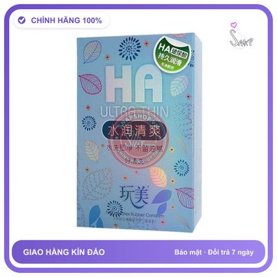 Bao Cao Su HA Ultra Thin Hộp 100 Cái chính hãng - siêu mỏng, nhiều gel bôi trơn, ôm sát cảm giác thật - giao hàng che tên kín đáo
