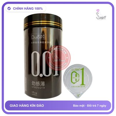 Bao Cao Su Dusbang 0.01 Lon Đen Hộp 10 Chiếc chính hãng - siêu mỏng 0.01mm, siêu mỏng, hộp 10 cái - giao hàng che tên kín đáo