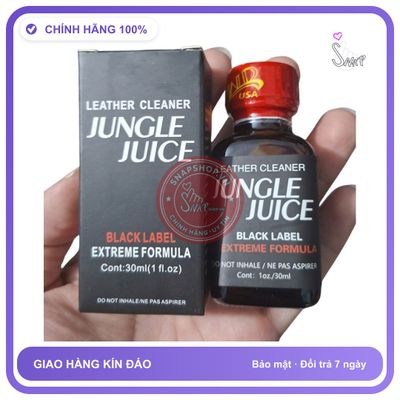 Popper Jungle Juice Leather Cleaner Black Label Chai 30ml chính hãng - hương dịu không nồng, hàng chuẩn nhập khẩu, nắp kín không bay hơi - giao hàng che tên kín đáo
