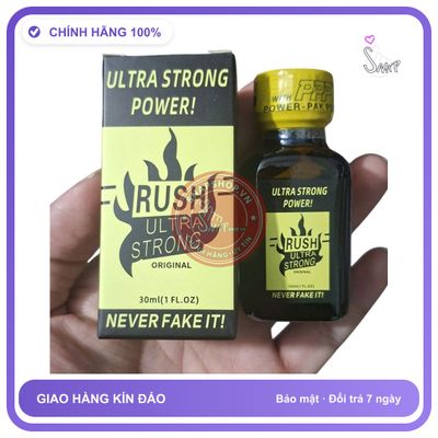 Popper RUSH Ultra Strong 30ml Mỹ - Mạnh Mẽ, Chính Hãng PWD - chai 30ml, hương dịu không nồng, hàng chuẩn nhập khẩu - giao hàng che tên kín đáo