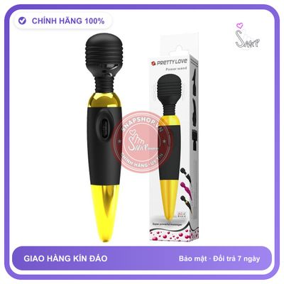 Chày Rung Massage Pretty Love Power Wand Siêu Mạnh – Pin Rời chính hãng - sạc USB, silicone mềm mại, chất liệu an toàn cho da - giao hàng che tên kín đáo