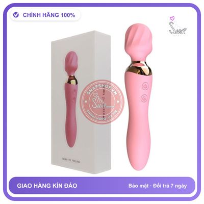 Chày Rung Massage 2 Đầu Siêu Mạnh Sagan chính hãng - chất liệu an toàn cho da, dễ vệ sinh, êm ái khi dùng - giao hàng che tên kín đáo