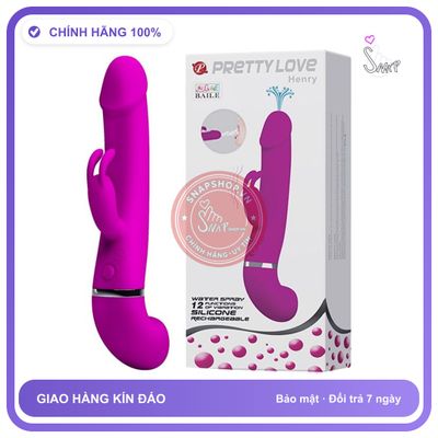 Dương Vật Giả Pretty Love Henry Bắn Tinh 12 chính hãng - 12 chế độ rung, sạc usb, chất liệu an toàn cho da - giao hàng che tên kín đáo