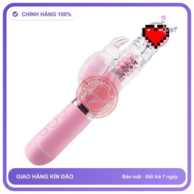 Dương Vật Giả Rung Xoay Pin Sạc Tai Thỏ Mizzzee chính hãng - sạc USB, chống nước, silicone mềm mại - giao hàng che tên kín đáo