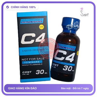 Popper C4 Xanh 30ml USA chính hãng - chai 30ml, hàng chuẩn nhập khẩu, nắp kín không bay hơi - giao hàng che tên kín hàng có sẵn