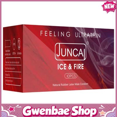Bao cao su cấp kích thích băng lửa Juncai Ice Fire - Hộp 10 cái