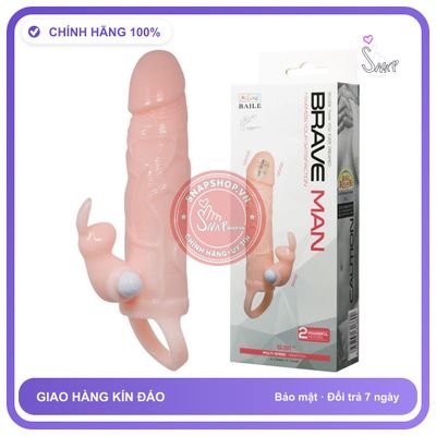 Bao Cao Su Đôn Dên Rung Braveman Có Quai Đeo chính hãng - hộp 1 cái, có hương thơm, ôm sát cảm giác thật - giao hàng che tên kín đáo